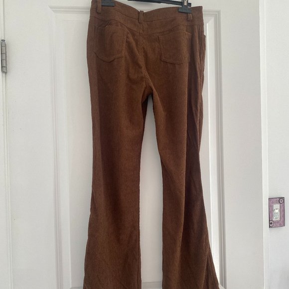 Brown Corduroy Flare Pants - Picture 1 of 3